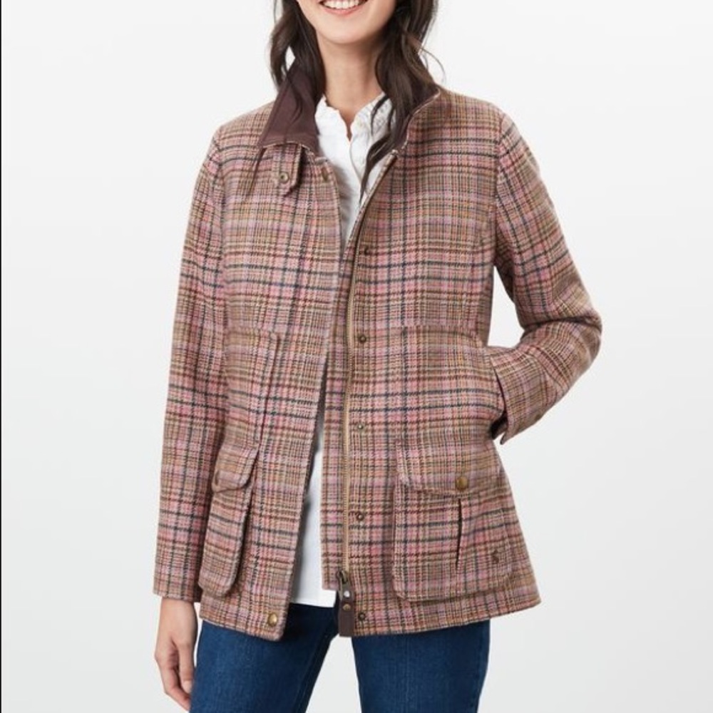Joules Pink Tweed Fieldcoat